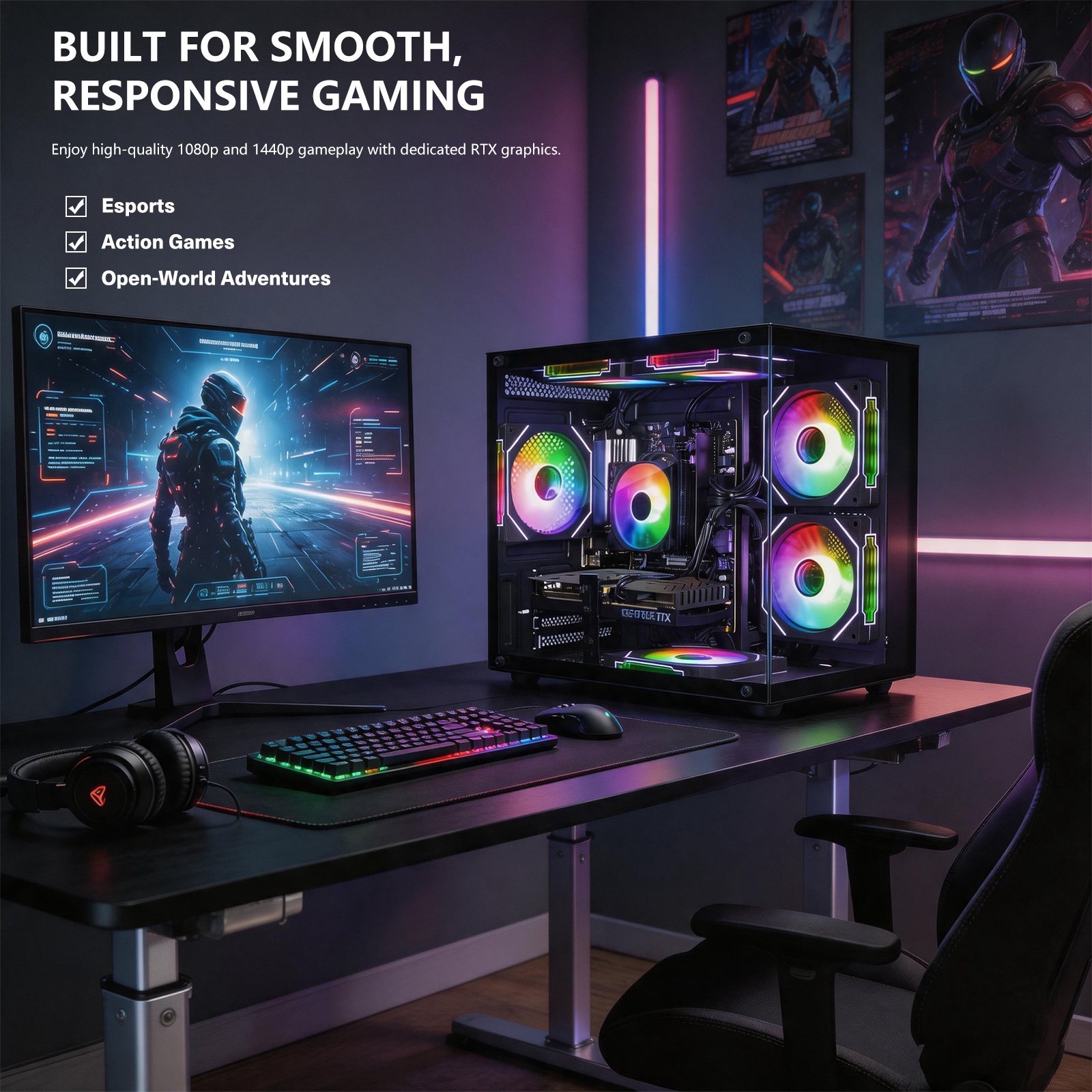 Ryzen 7 Olialia PC in a gaming setup